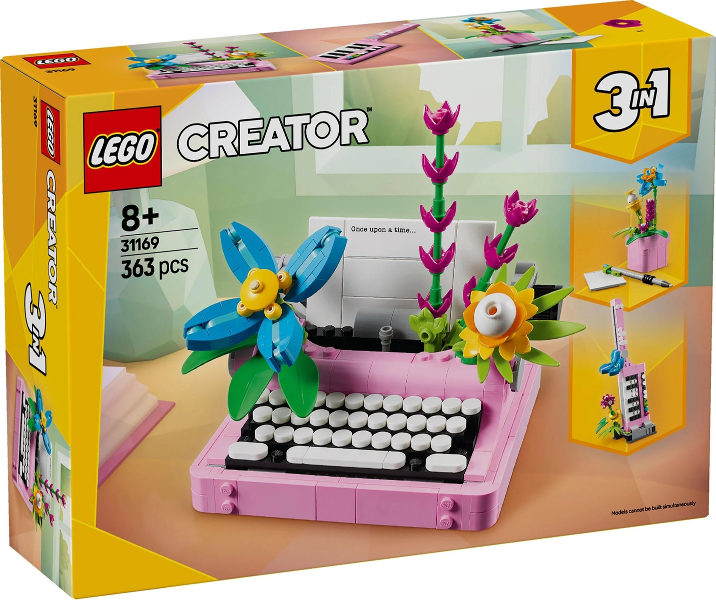 Máquina de Escrever com Flores